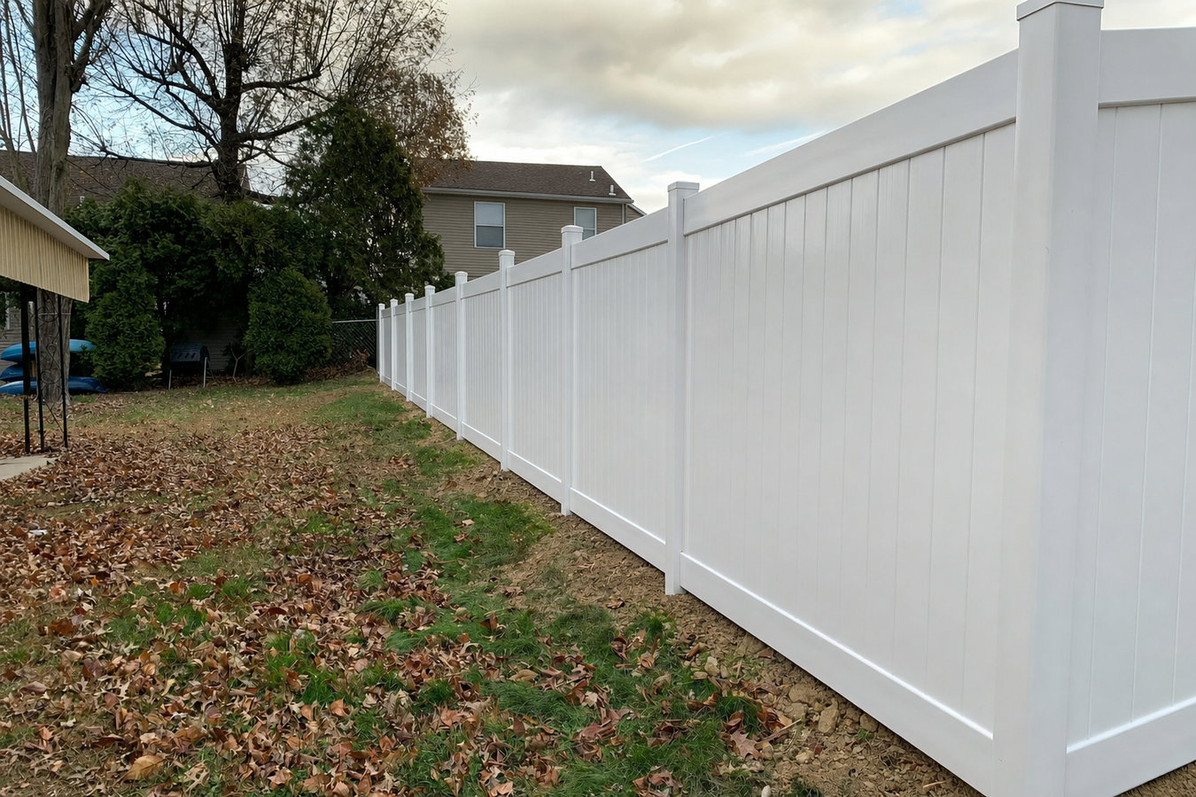 Vinyl fence installation
